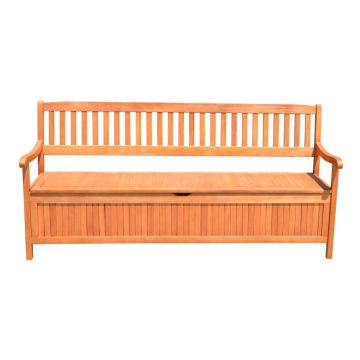 Bancă de grădină cu spațiu de depozitare din lemn de eucalipt Garden, lungime 187 cm Houston - Garden Pleasure