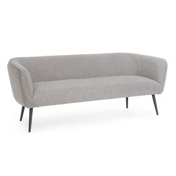 Canapea 3 locuri Avril, Bizzotto, 175 x 70 x 68 cm, otel/poliester Boucle, gri