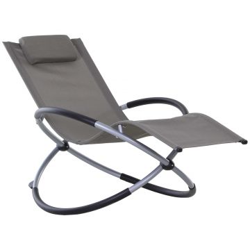 Outsunny Scaun Balansoar Zero-Gravity din Textilen, Design Ergonomic, Confort Superior, Gri, 154x80x84cm | Aosom Romania