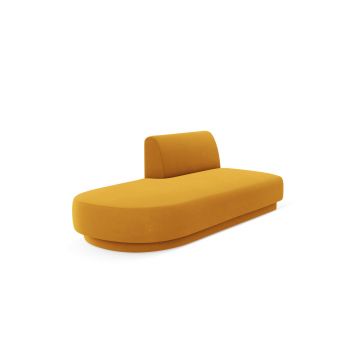Modul canapea stanga 2 locuri, Miley, Micadoni Home, BL, 158x85x74 cm, catifea, galben