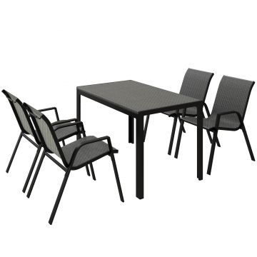 Set de mobilier de grădină din ratan Outsunny cu 4 locuri cu masă | Aosom Romania