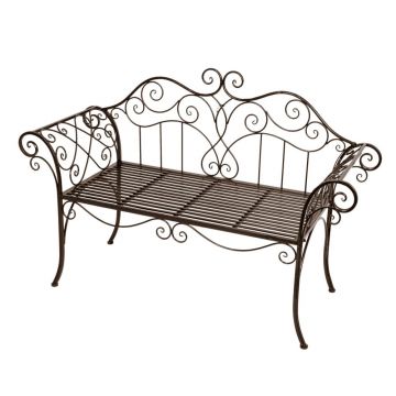 Bancă de grădină neagră/maro închis din metal Selene – Garden Pleasure