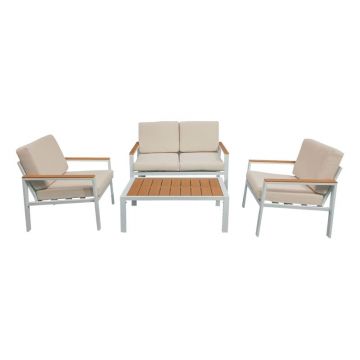 Set 4 buc masă și scaune de grădină Sumo Bej 118x72.3x67 cm