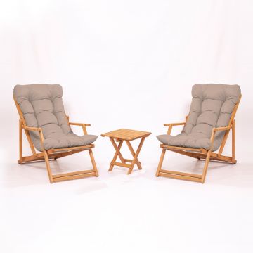 Set masa si scaune de gradina (3 piese) My007 Maro 40x40x40 cm