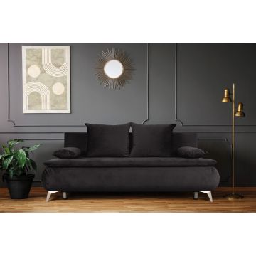 Canapea extensibila Sofie Lux, 203x92x86 cm, 3 locuri, lada pentru depozitare, graphite