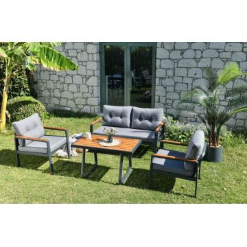 Set de lounge de grădină Tivoli, Gri, 98x60x56.3 cm