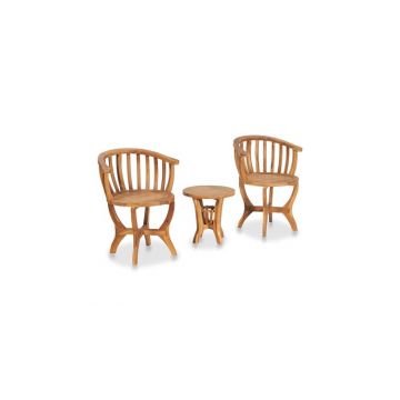 Set mobilier de bistro, 3 piese, lemn masiv de tec