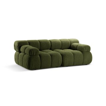 Canapea 2 locuri, Bellis-213, Micadoni Home, 188x94x70 cm, tesatura boucle, verde