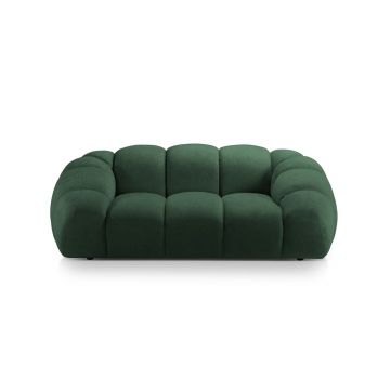 Canapea 2 locuri, Diana-192, Micadoni Home, 214x114x72 cm, catifea structurata, verde