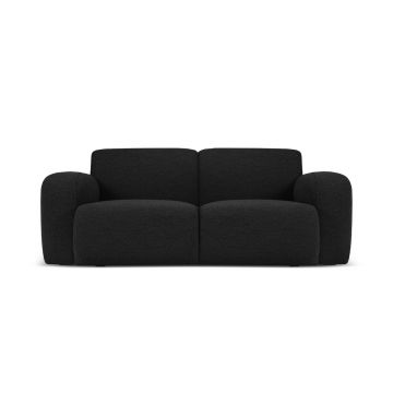 Canapea 2 locuri, Molino-101, Micadoni Home, 170x95x72 cm, tesatura boucle, negru