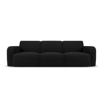 Canapea 3 locuri, Molino-101, Micadoni Home, 235x95x72 cm, tesatura boucle, negru