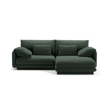 Coltar dreapta 3 locuri, Torino-211, Micadoni Home, 220x170x83 cm, tesatura structurata chenille, verde muschi