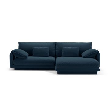 Coltar dreapta 4 locuri, Torino-211, Micadoni Home, 250x170x83 cm, tesatura structurata chenille, albastru navy