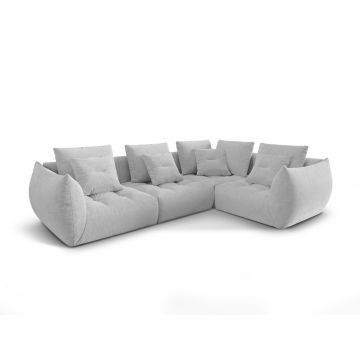 Coltar modular dreapta 3 locuri, Bloom-86, Micadoni Home, 316x216x95 cm, tesatura structurata, bej inchis