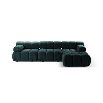 Coltar modular dreapta 4 locuri, Bellis-213, Micadoni Home, 282x155x70 cm, tesatura boucle, petrol