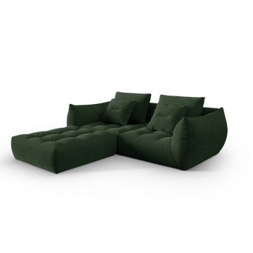 Coltar modular reversibil 3 locuri, Bloom-86, Micadoni Home, 232x216x95 cm, tesatura structurata, verde muschi