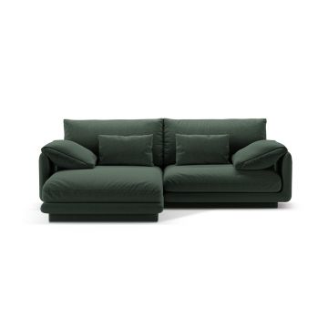 Coltar stanga 3 locuri, Torino-211, Micadoni Home, 220x170x83 cm, tesatura structurata chenille, verde muschi