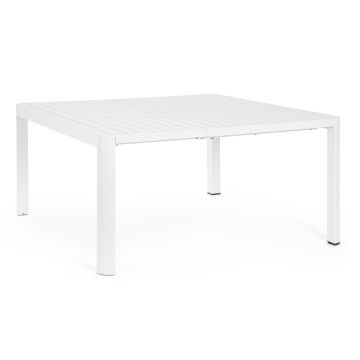 Masa extensibila pentru gradina/terasa Kiplin, Bizzotto, 149 x 97/149 x 77.5 cm, aluminiu, alb