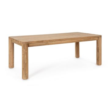 Masa pentru gradina Maverick, Bizzotto, 200x100x77 cm, lemn de tec reciclat, natural