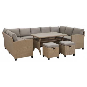 Set mobilier gradina Baxter coltar, masa si 2 taburete