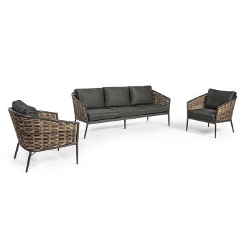 Set mobilier de gradina 3 piese, Maribela, Bizzotto, gri carbune